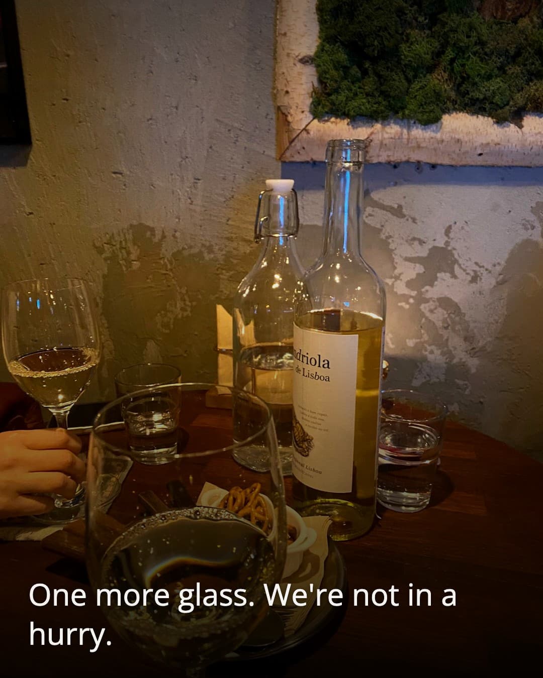 Bar 420 wine bottle and glasses
