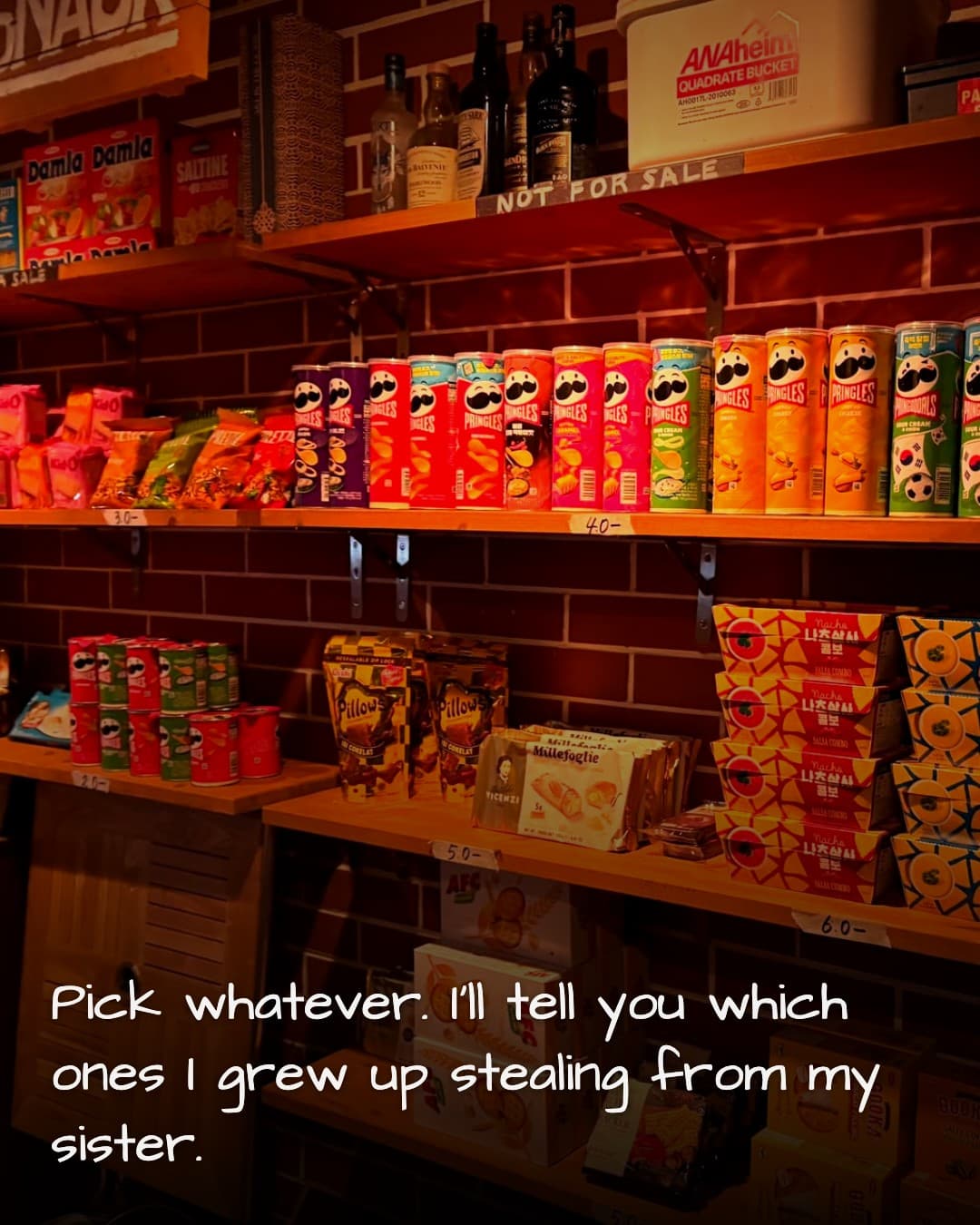 Dongmyo Market snack shelves