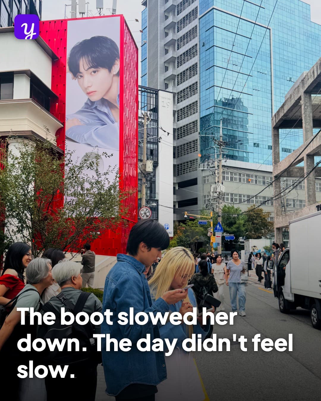 The boot slowed her down. The day didn't feel slow.
