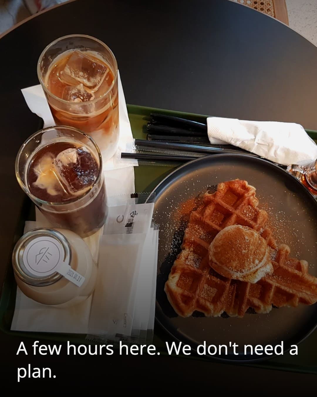 Suyu Resort waffles and coffee