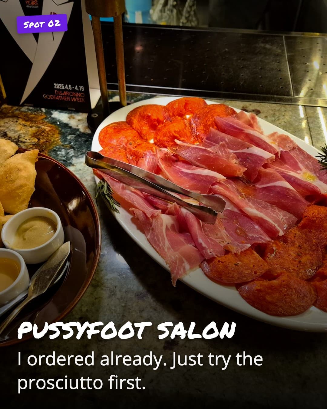 PUSSYFOOT SALON prosciutto platter