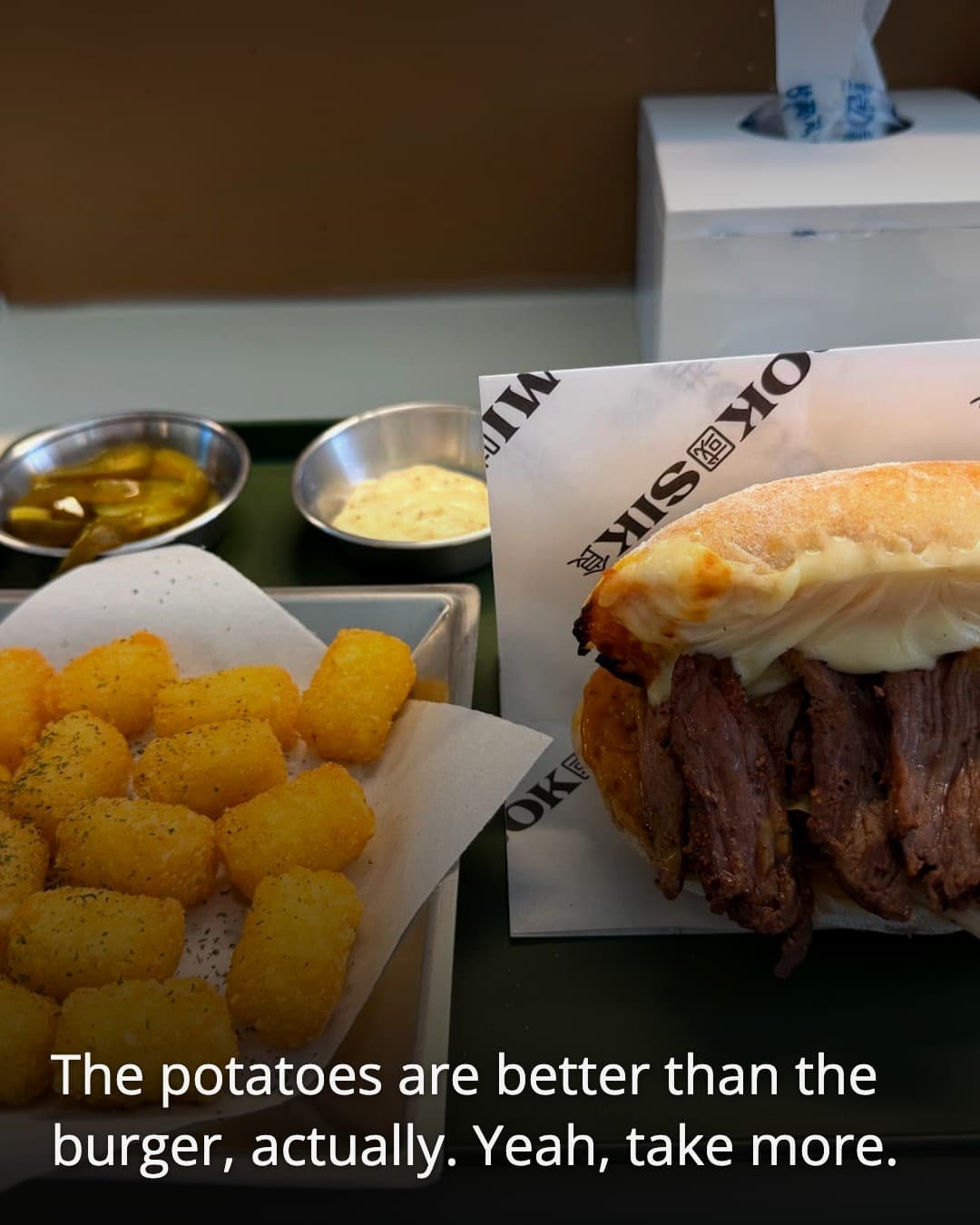 Micooksik Sindang tray with tater tots