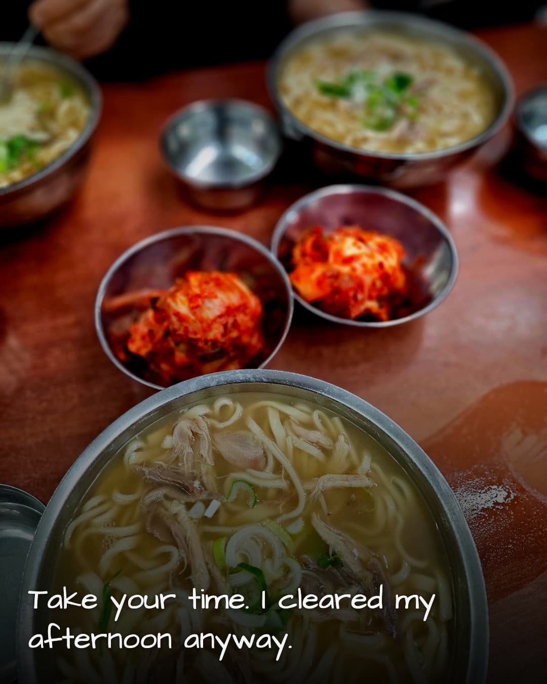 Hyeseong Kalguksu finished meal