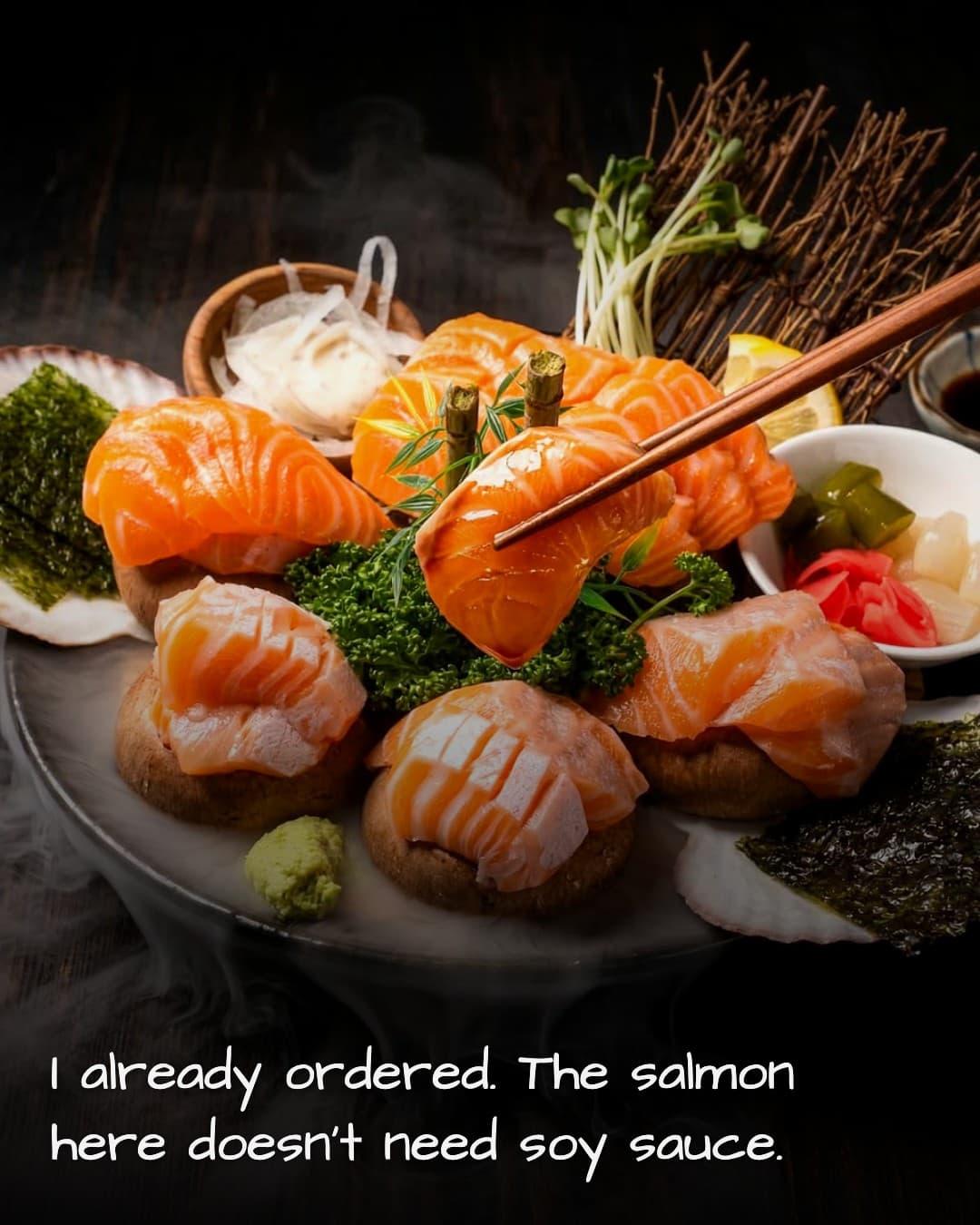 Yobi salmon sashimi