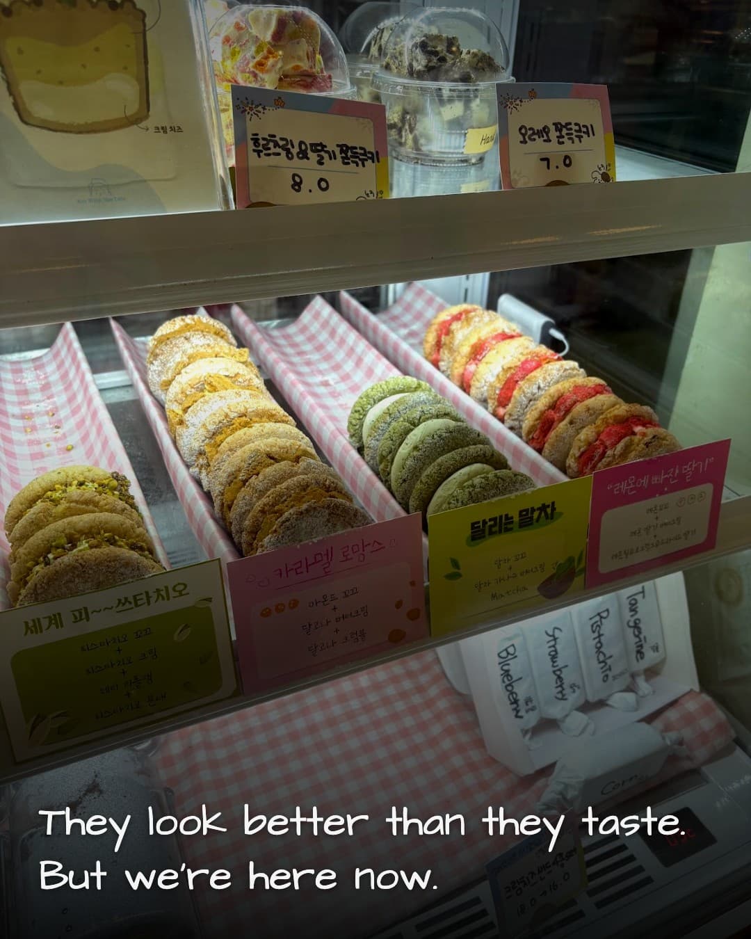 Koowookhee display case with roll cookies