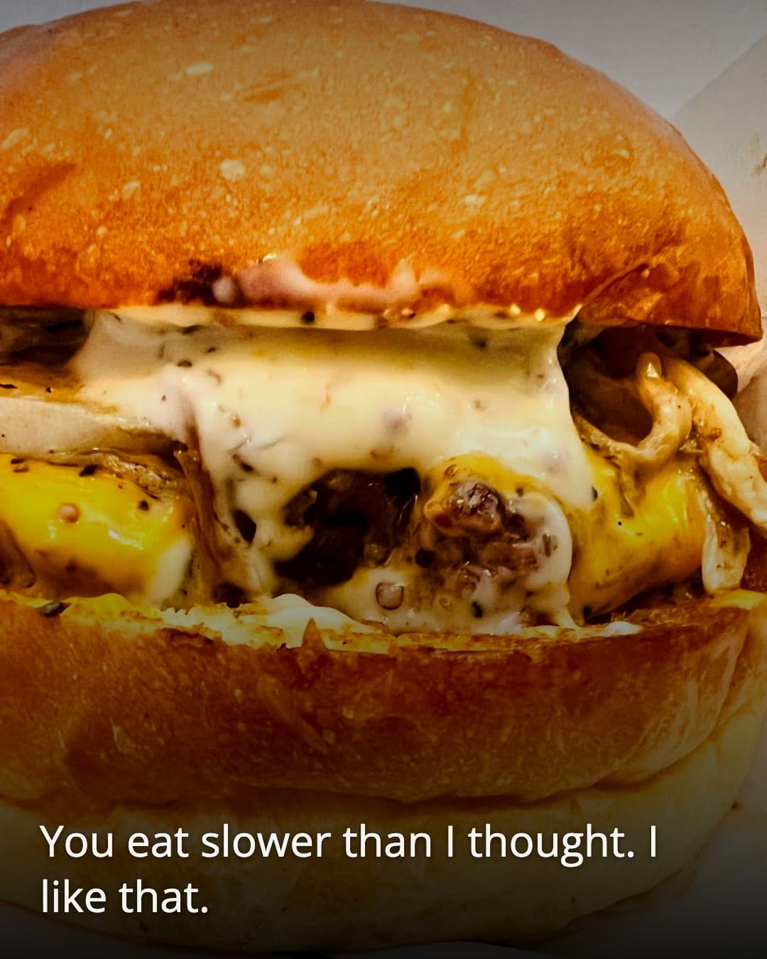 Calf burger dripping cheese