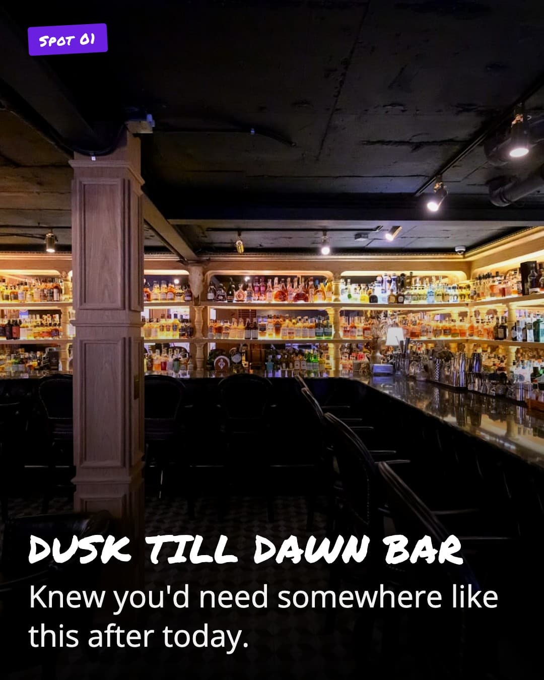 Dusk Till Dawn Bar shelves