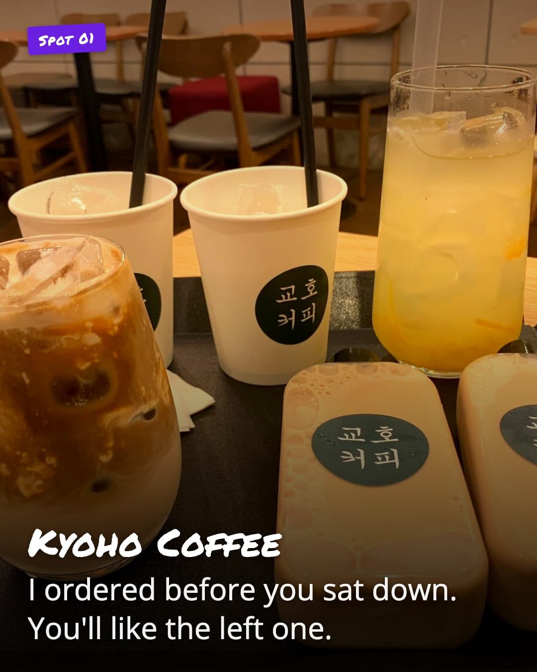 Kyoho Coffee drinks and sandwiches