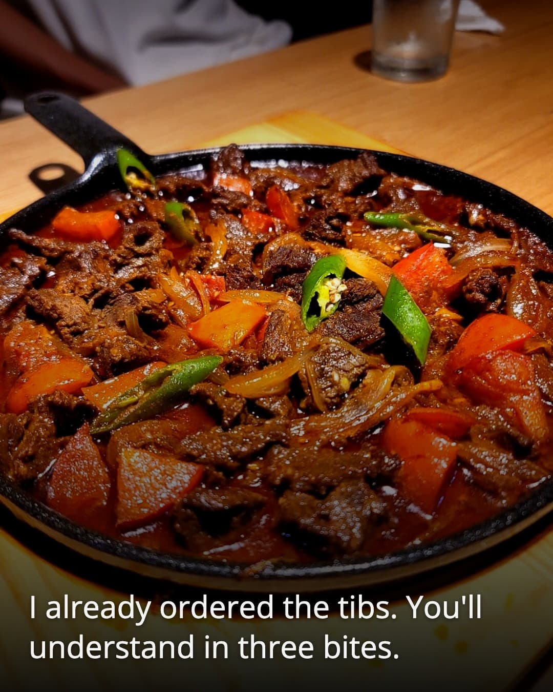 Yamarech Ethiopian Restaurant, sizzling tibs
