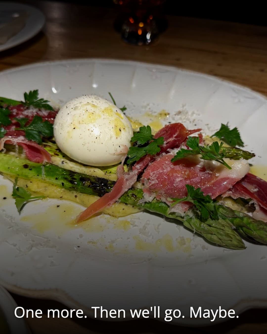 The Curing asparagus dish
