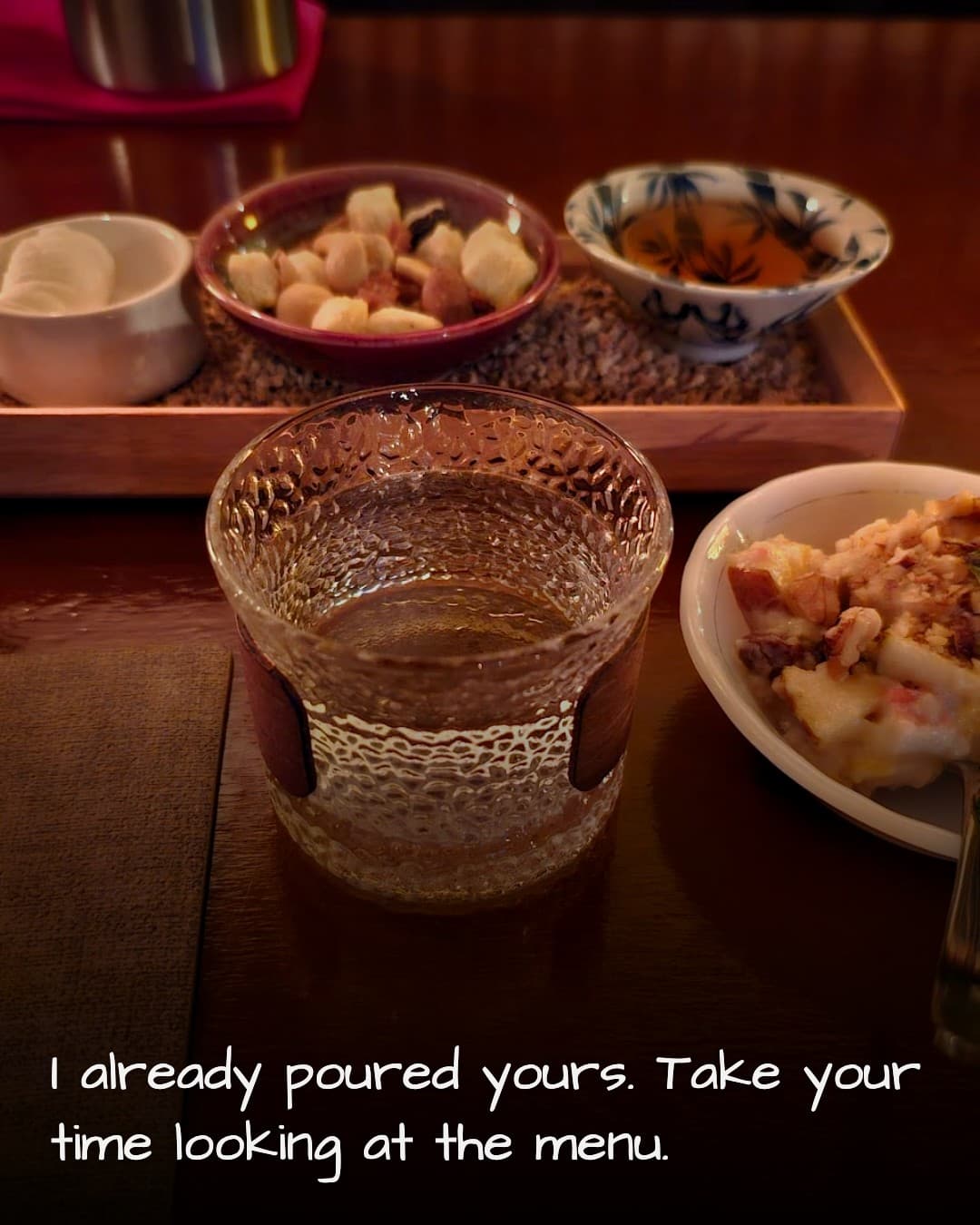 Bar tailor table setting