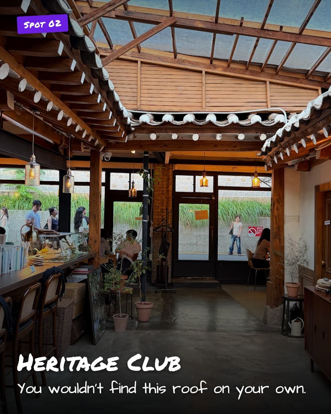 Heritage Club hanok glass roof opening