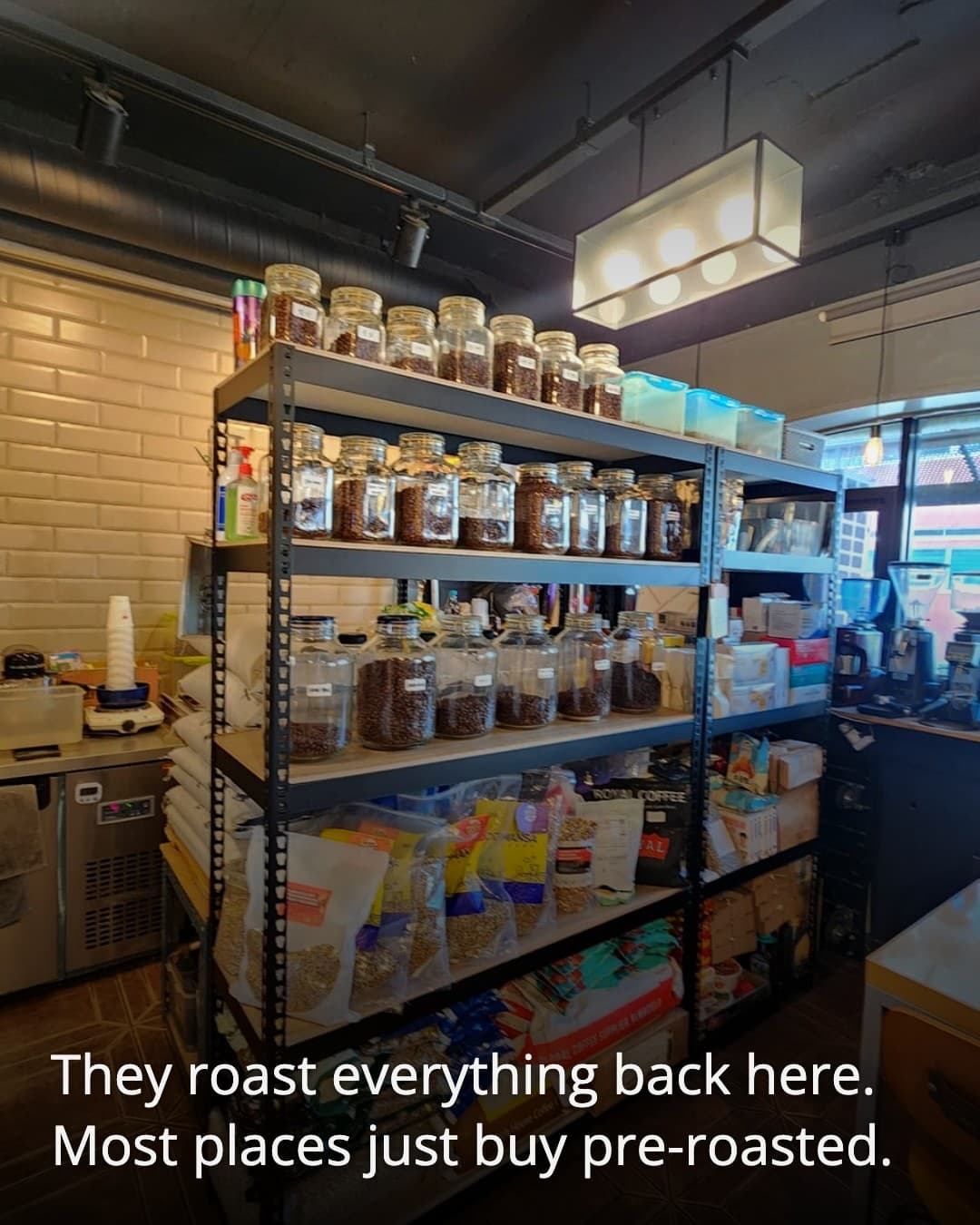Yeouido Coffee roastery bean jars