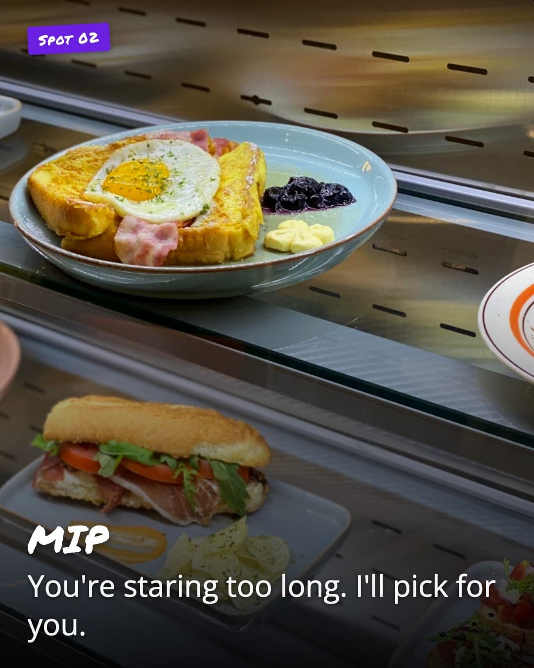 MIP bakery display case with brunch plates