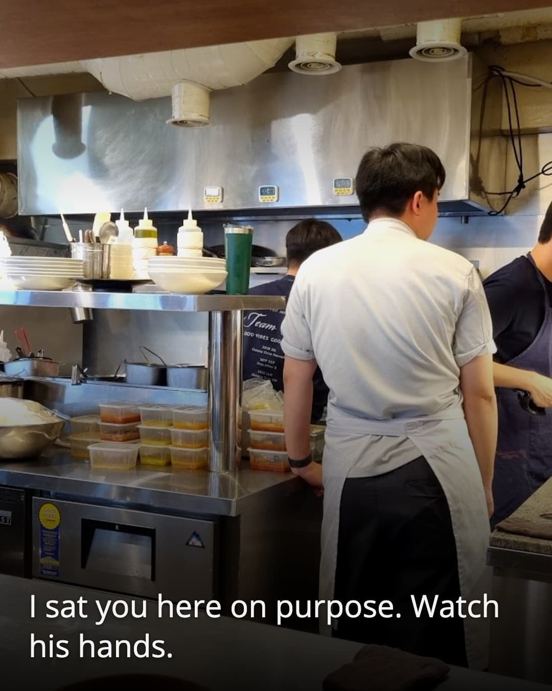 Osteria Orzo, open kitchen