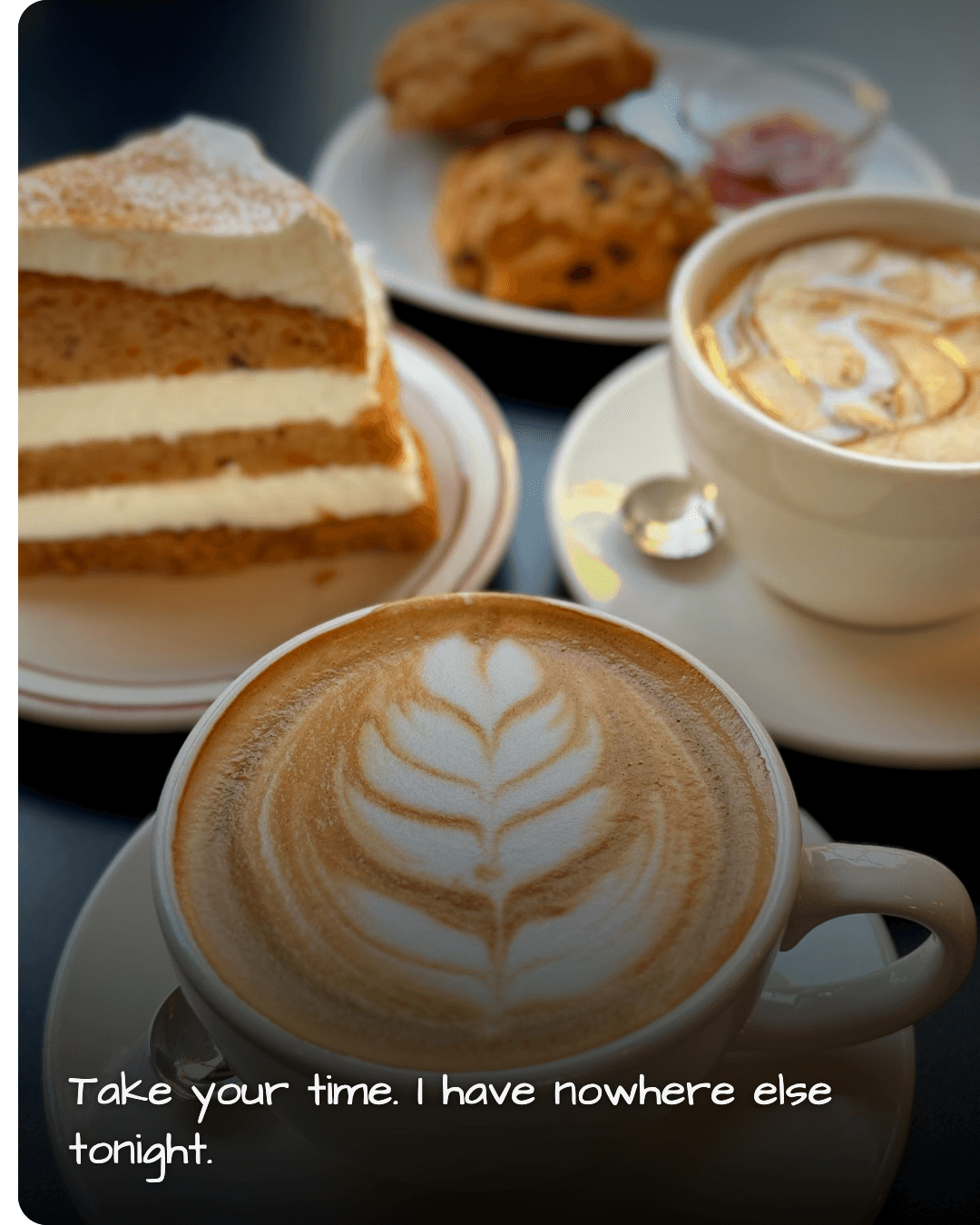 Heritage Club lattes and carrot cake
