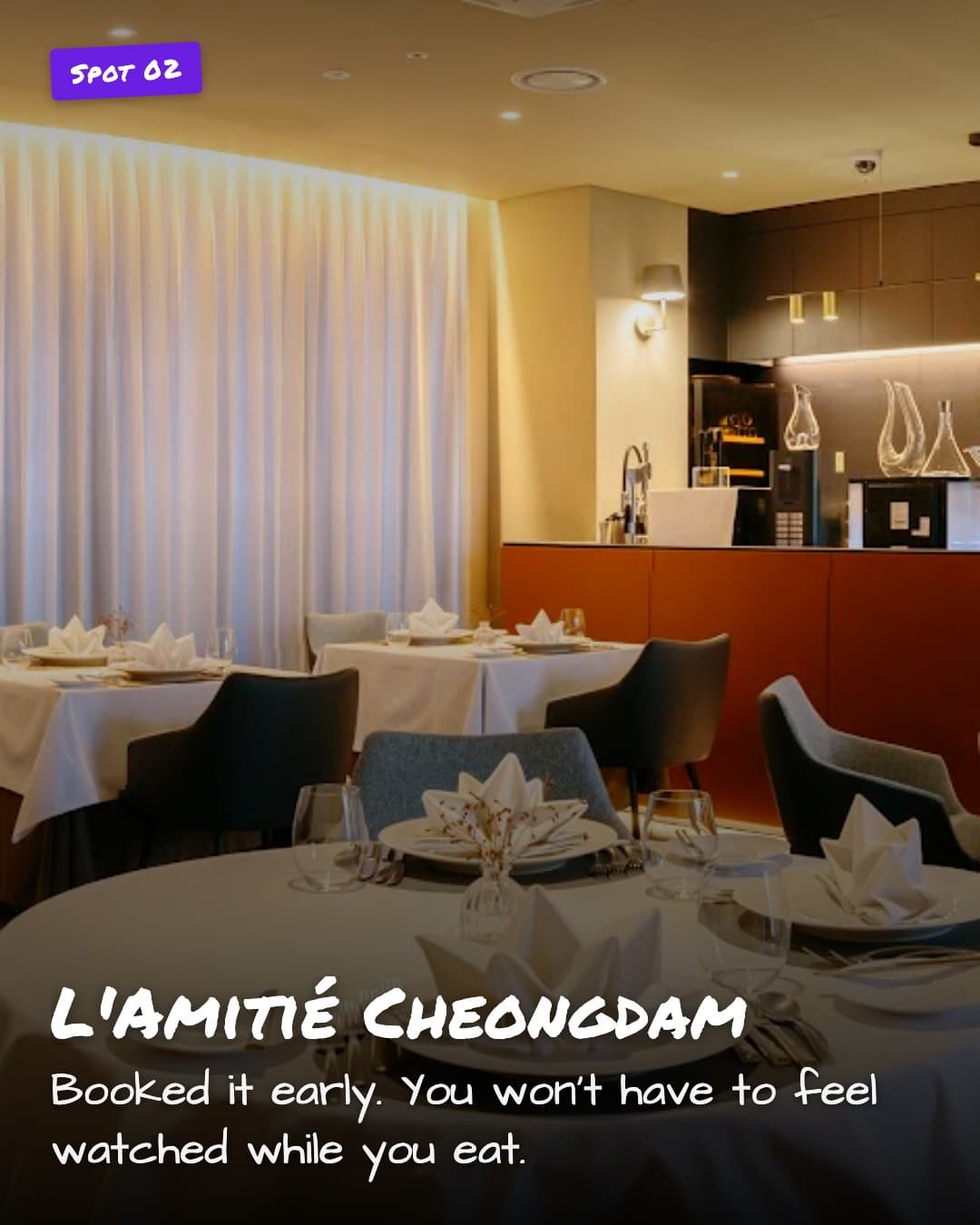 L'Amitié Cheongdam dining room