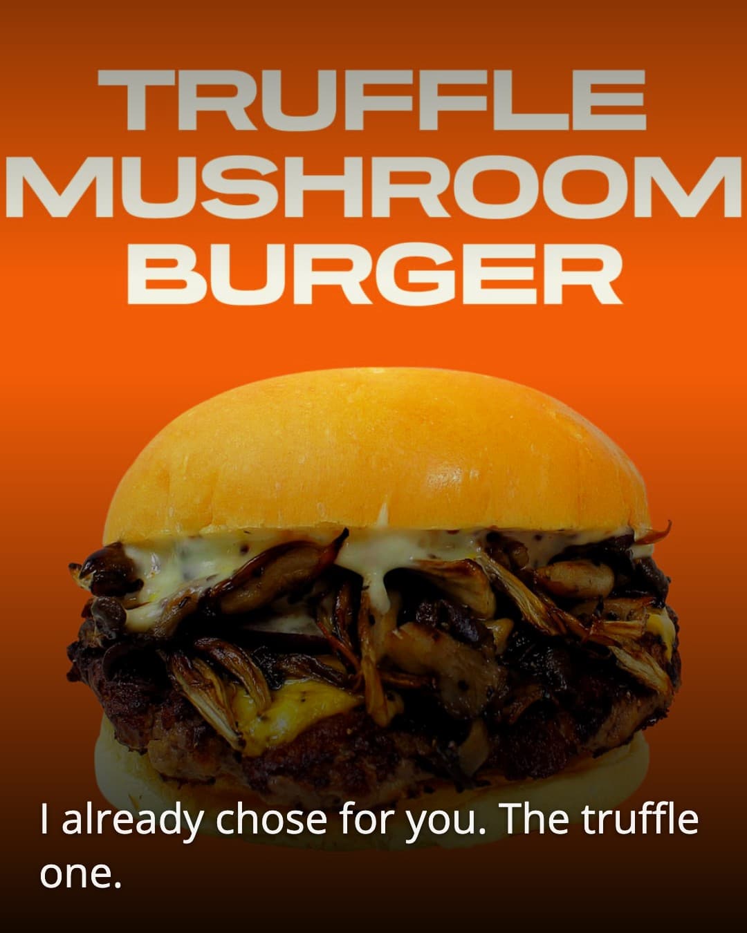 Calf truffle mushroom burger