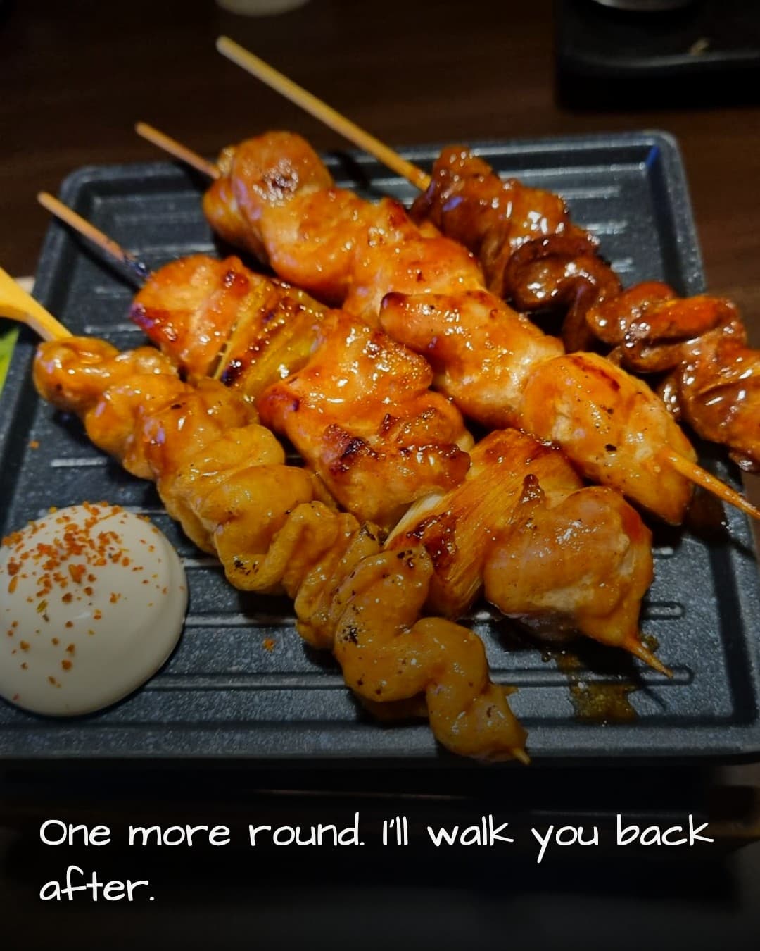 Yobi chicken skewers