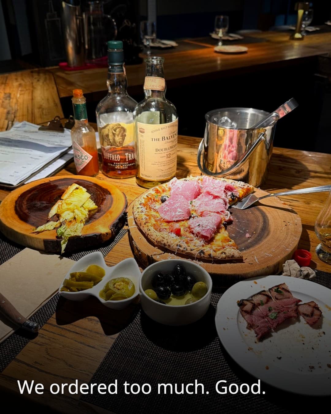 The Curing shared table spread