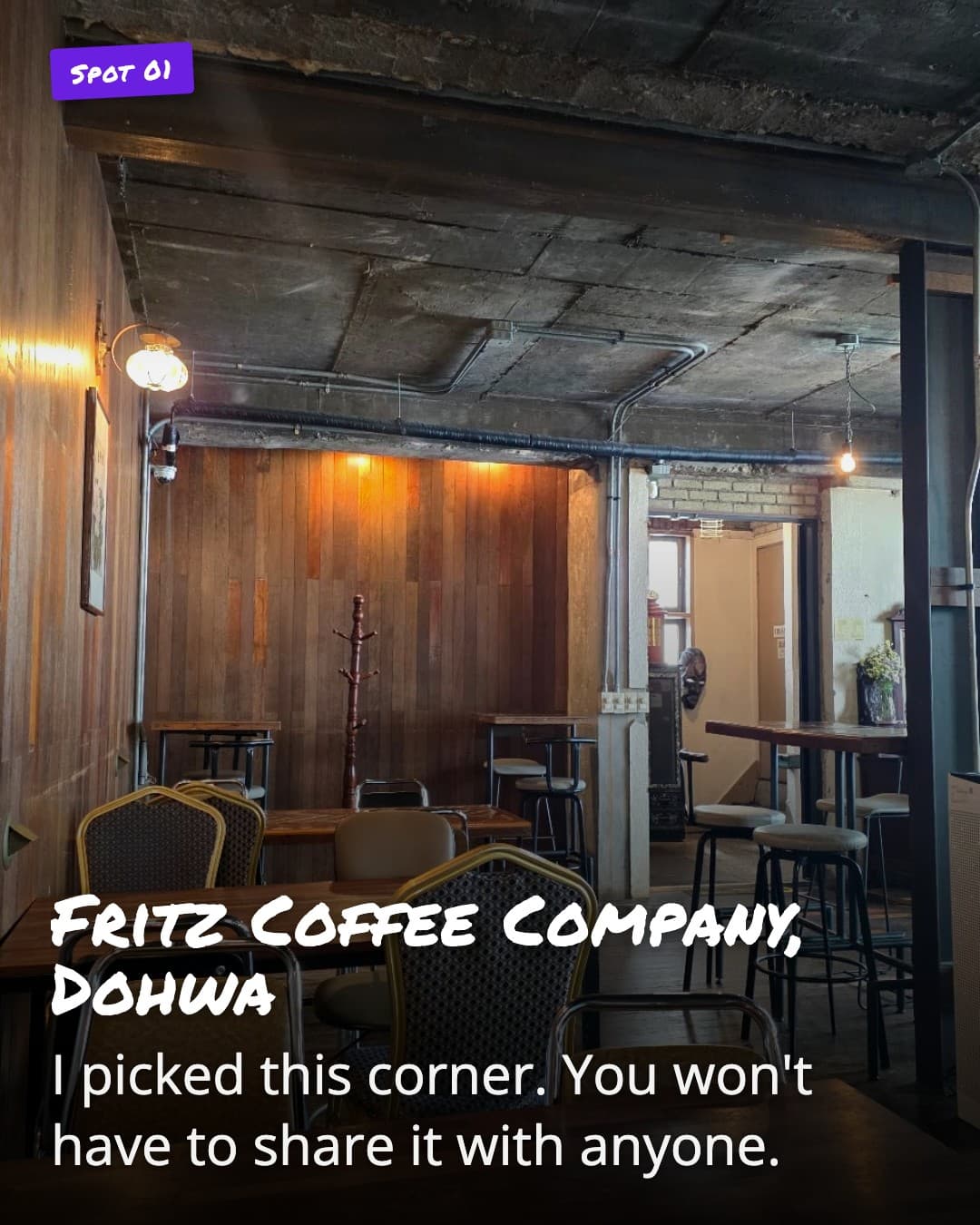 Fritz Coffee Company, Dohwa, back corner table