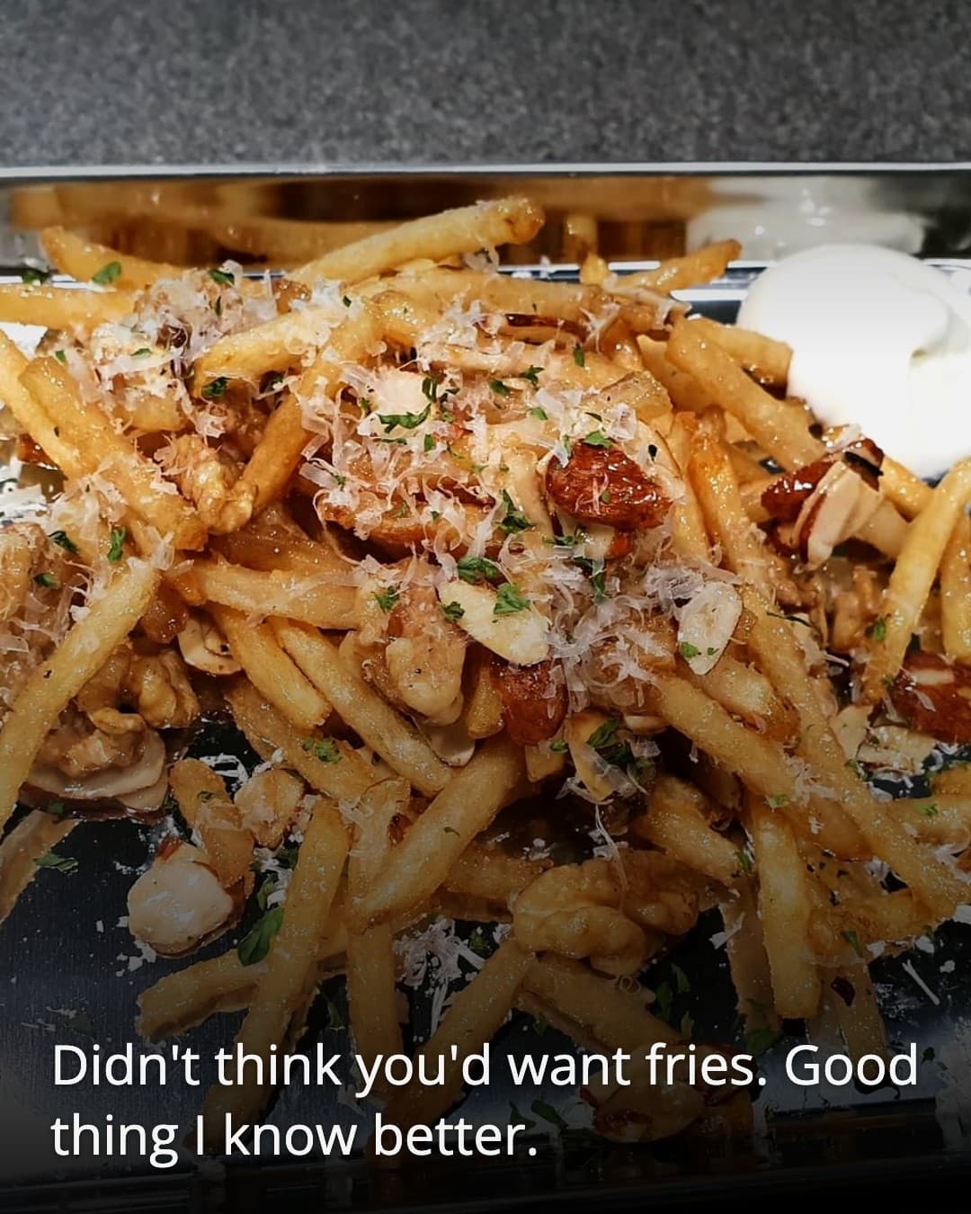 MIP parmesan fries with garlic chips